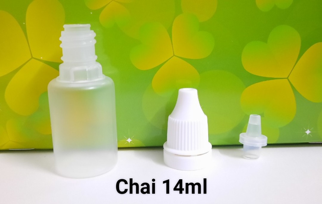 Chai nhựa nhỏ mắt 14ml thiết kế 3 bộ phận chuẩn tinh tế trên đừng đường nét