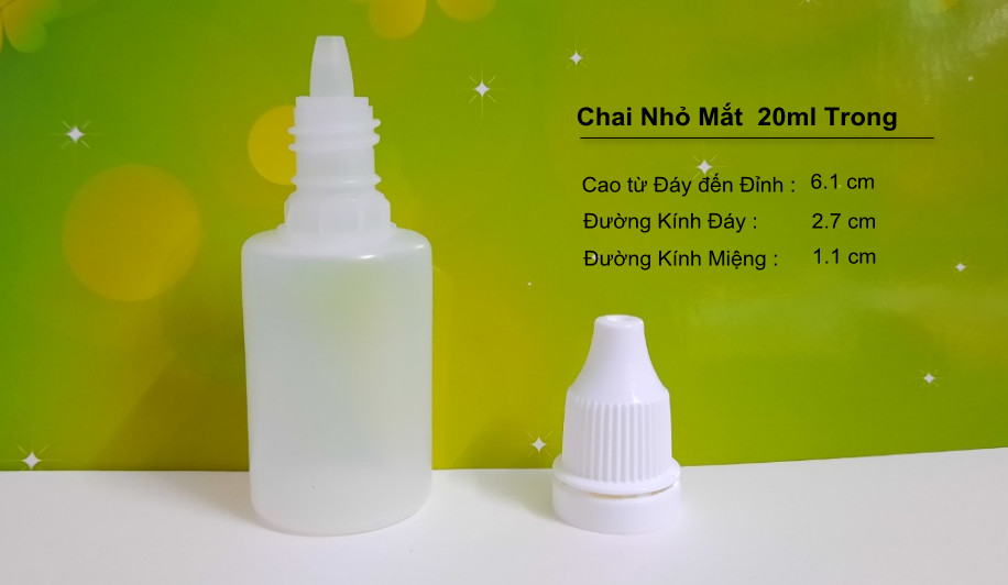 Chai lọ nhựa dược phẩm 20ml thân trong nhựa nguyên sinh sạch