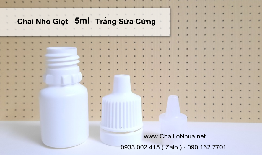 Chai Nhựa Y Tế 5ml Thân Trắng Sữa Cứng