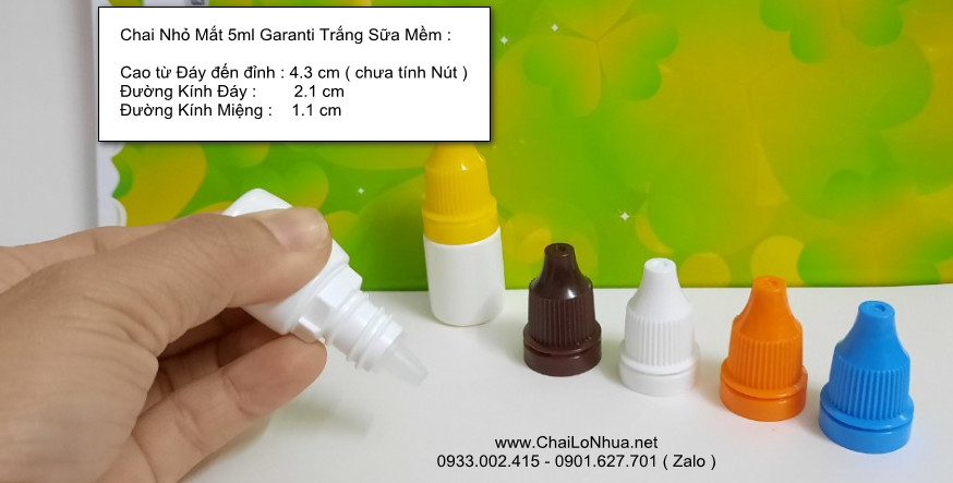 chai Nhỏ Giọt 5ml Thân Trắng Sữa Mềm