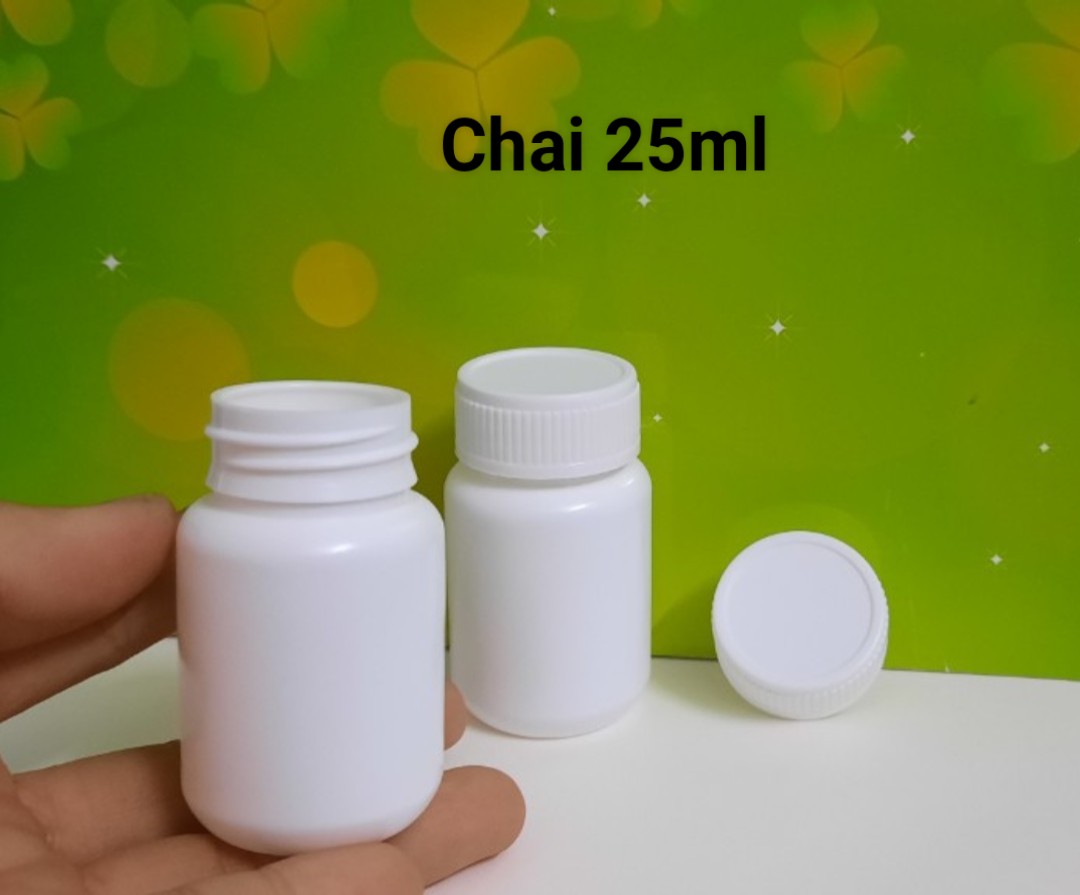 Chai nhựa 25ml chất nhựa nguyên sinh trắng sáng