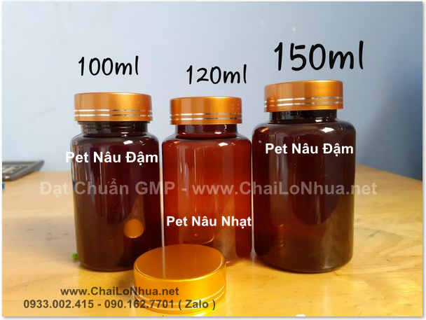 chai nhựa pet nâu 100ml