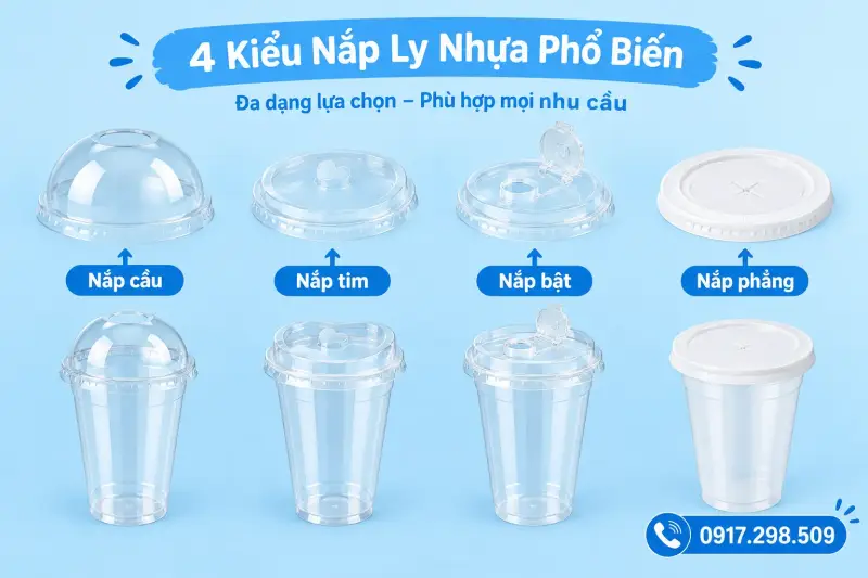ly nhựa - các loại nắp