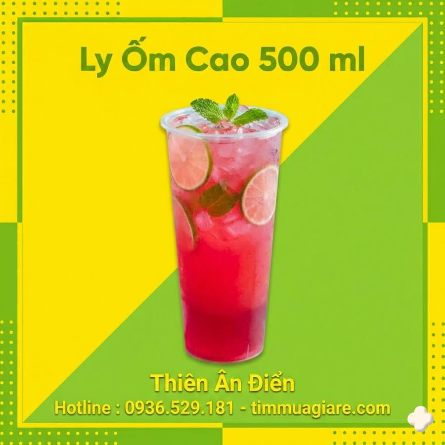 Ly nhựa PP ốm cao 500 ml