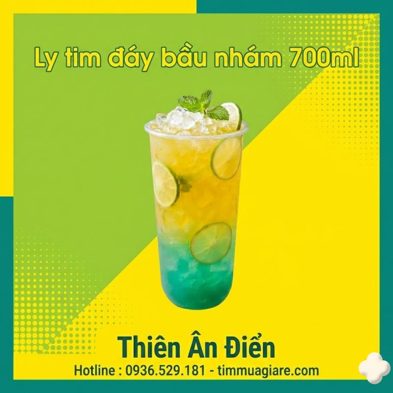 ly tim đáy bầu nhám 700 ml