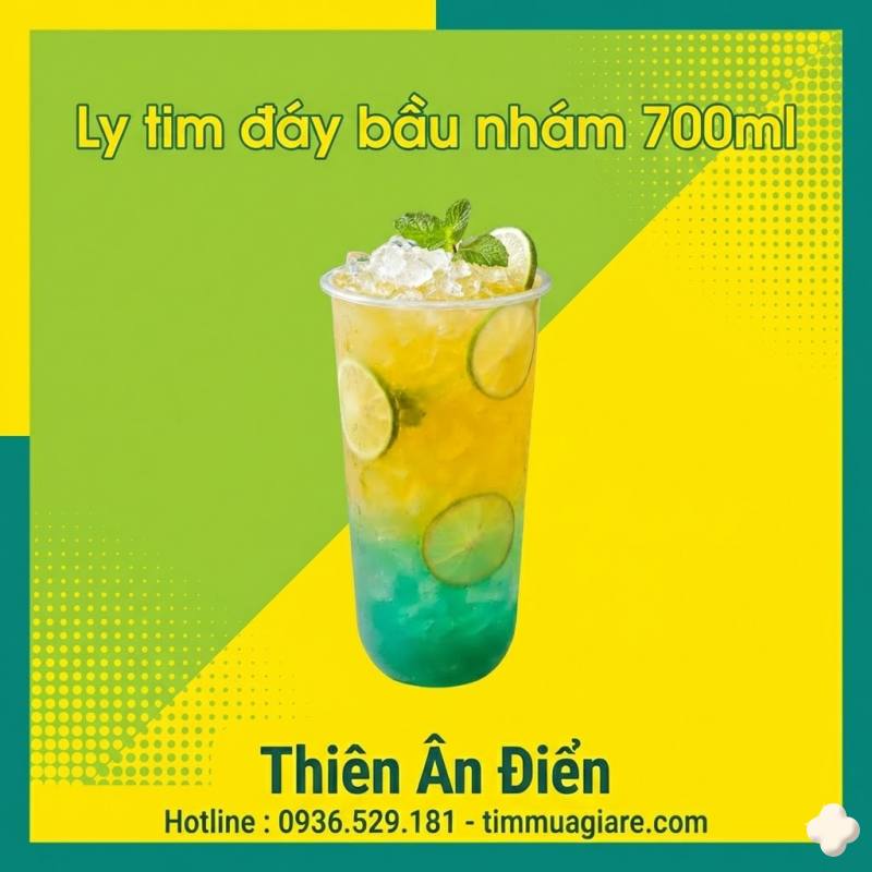 ly nhựa PP kiểu tim đáy bầu