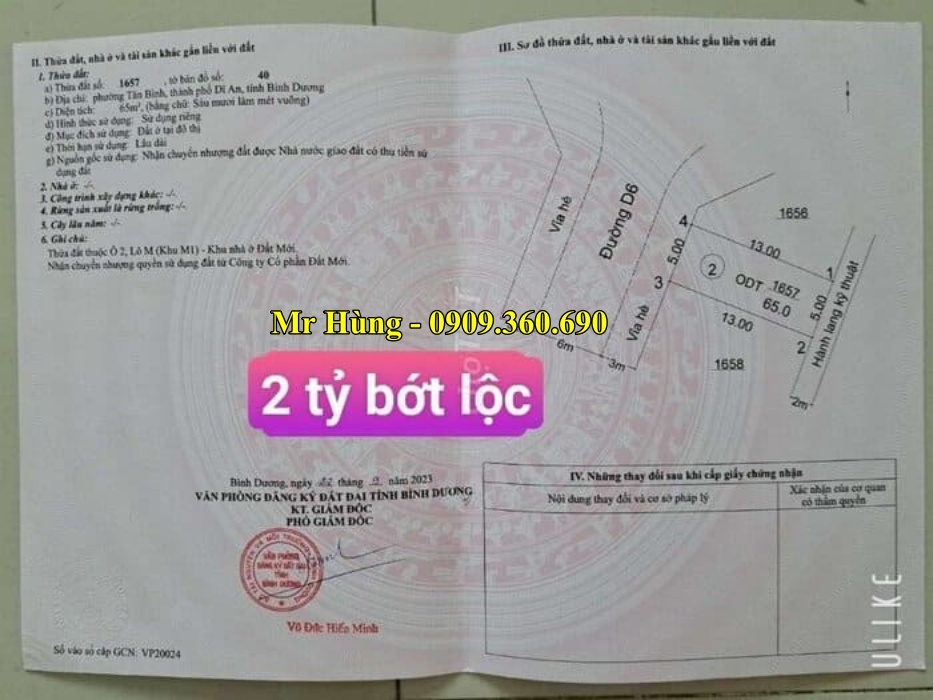 mua ban dat di an binh duong