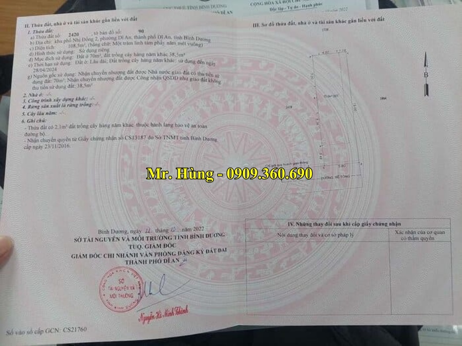 mua dat di an binh duong