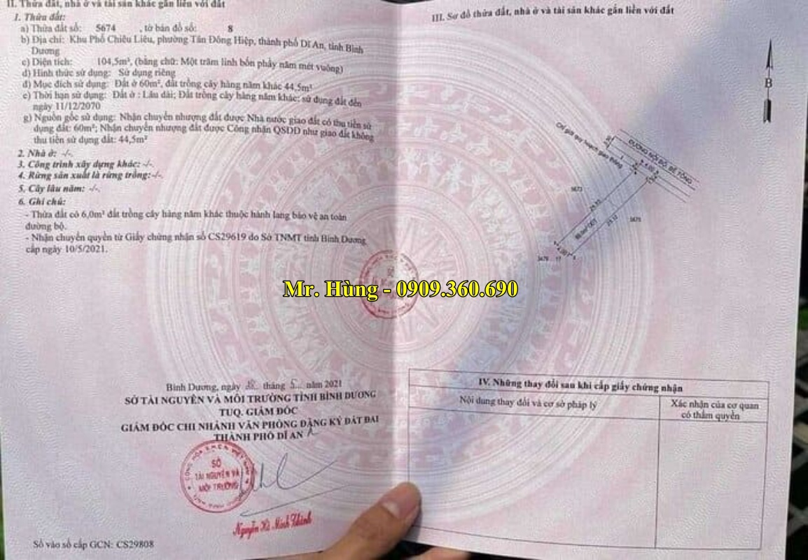 mua đất nền dĩ an