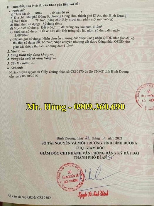 mua đất nền dĩ an