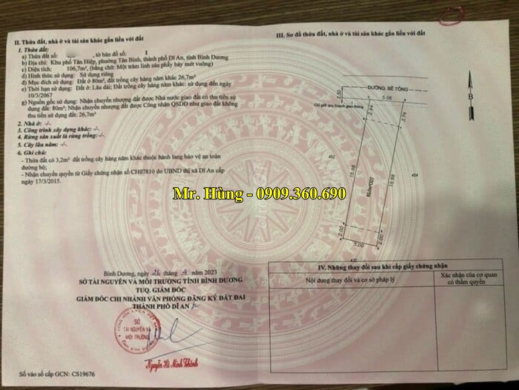 mua đất nền dĩ an