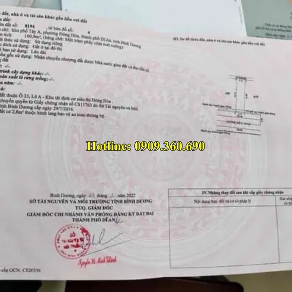 Bán đất Dĩ an - 4 LÔ ĐẤT  - Khu phố Tây A, Phường Đông Hòa, Thành phố Dĩ an, tỉnh Bình Dương