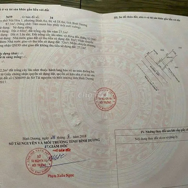 BÁN ĐẤT DĨ AN - DIỆN TÍCH 87M2 - KHU PHỐ NỘI HÓA 1, PHƯỜNG BÌNH AN, DĨ AN 