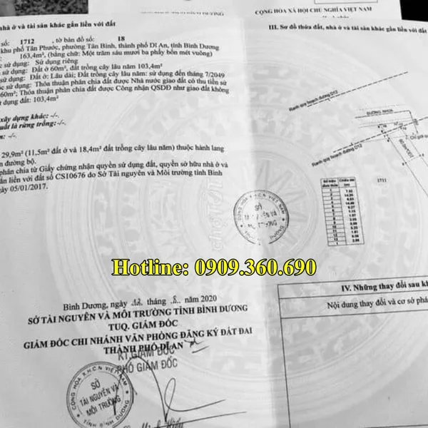 MUA ĐẤT NỀN DĨ AN –  5,9m x 26,1m = 163m² : Thổ cư 60m² - Phường Tân Bình, Thành Phố Dĩ An, Bình Dương