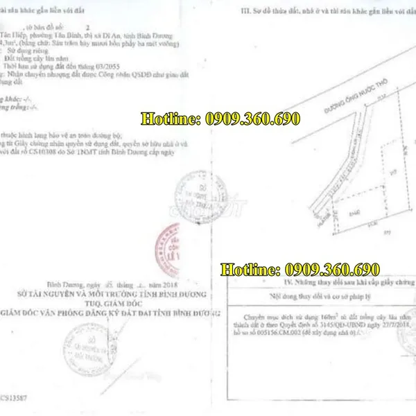 MUA ĐẤT DĨ AN - 674,3 m² - Pháp lý: Sổ hồng riêng, full thổ cư- Khu phố Tân Hiệp, Phường Tân Bình, TP Dĩ An, Bình Dương