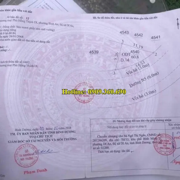 MUA ĐẤT DĨ AN CHÍNH CHỦ? Diện tích: 60,8 m2 - Chính chủ bán lô khu nhà ở Phú Hồng Thịnh 9, Phường Bình An, Dĩ an, Bình dương.