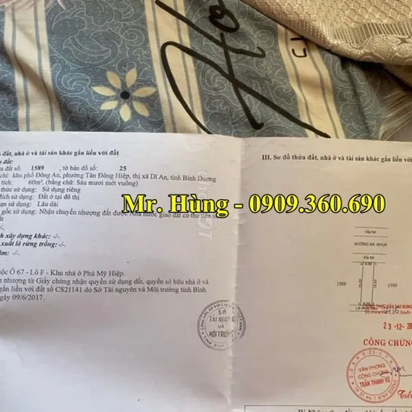 MUA ĐẤT DĨ AN ?HOTLINE : 0909.360.690 - Chính chủ cần bán lô đất tại khu nhà ở Phú Mỹ Hiệp, Phường Tân Đông Hiệp, TP. Dĩ An