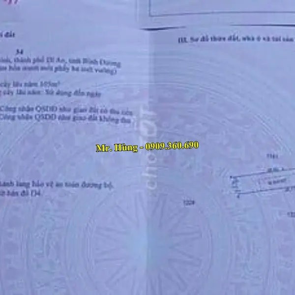 MUA ĐẤT NỀN DĨ AN - Diện tích : 140m2 -  Phường Tân Bình, Thành phố Dĩ An, Bình dương.