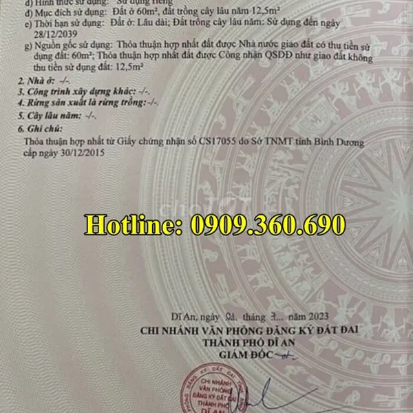 Bạn mua đất nền dĩ an?  Diện tích : 4,5x16=72 m2, thổ cư:  60m2 ngay cạnh KDC Phú Hồng Thịnh - Phường Tân Đông Hiệp,  Thành phố Dĩ An, Bình dương.