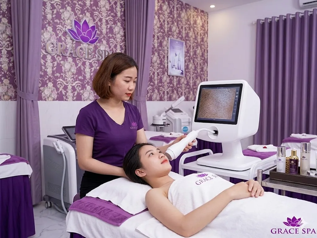 trị sẹo rỗ Bình Dương tại Grace spa