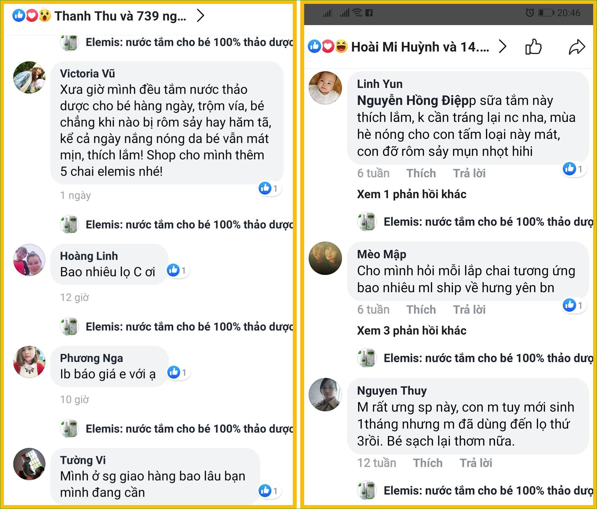 Feedback Sữa tắm Elemis thảo dược cho trẻ sơ sinh và trẻ nhỏ