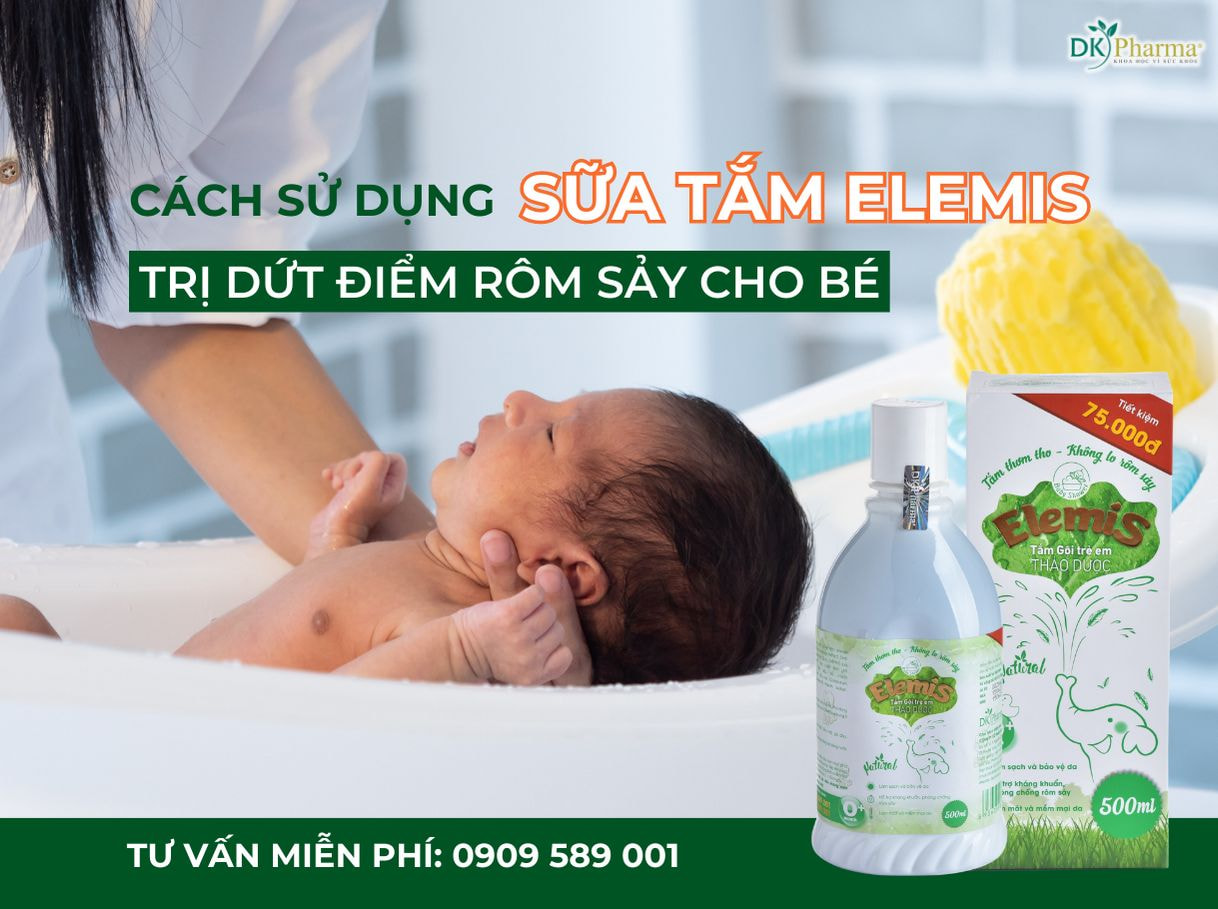 Cách sử dụng Sữa tắm Elemis để trị dứt điểm rôm sảy cho bé
