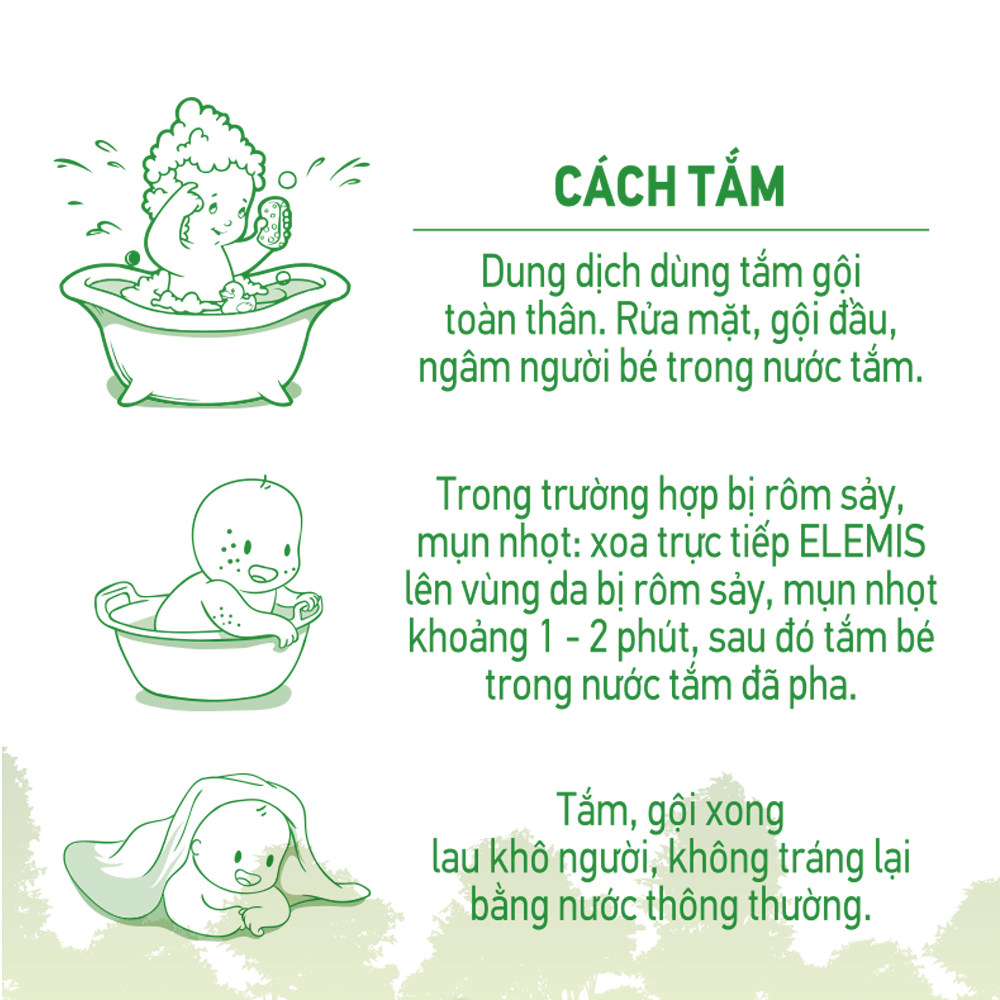 Hướng dẫn cách tắm cho bé bằng nước tắm Elemis