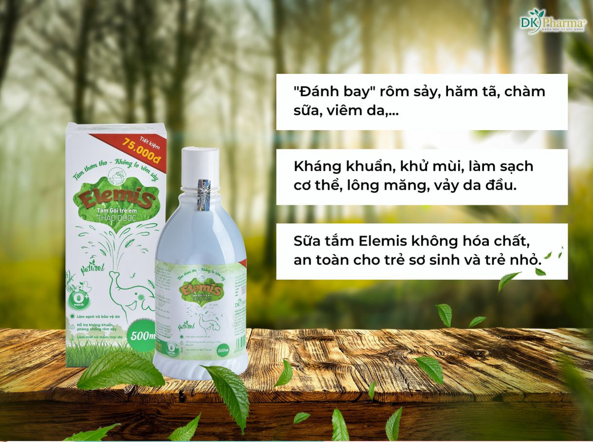 Sữa tắm Elemis trị hăm tã cho trẻ sơ sinh