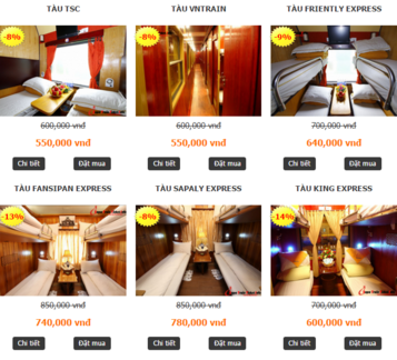 Danh sách các loại tàu đi sapa giá rẻ hiện có Danh sách các loại tàu đi sapa giá rẻ hiện có