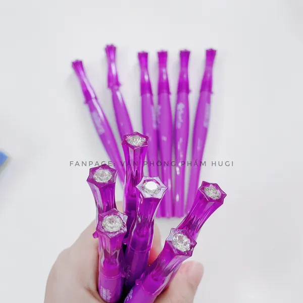 Hộp 12 Cây Bút Gel Kim Cương CHOSCH CS-885 loại tốt mực đậm và đều (mực xanh/tím)