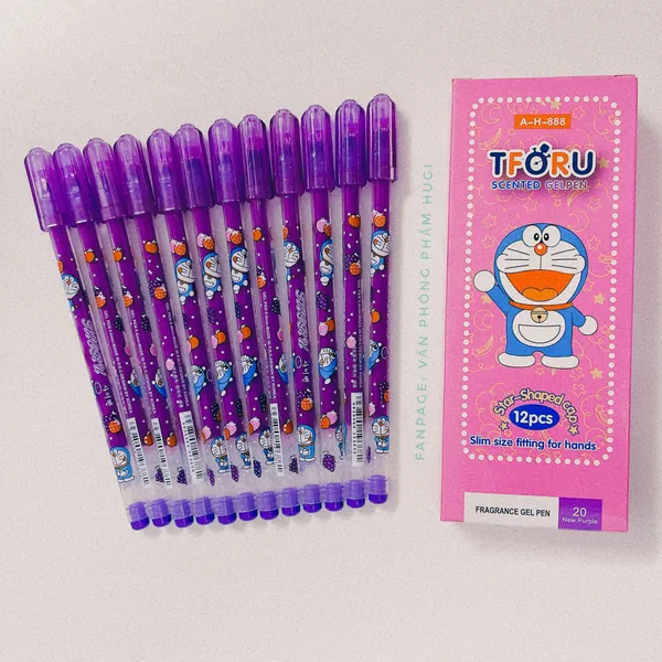 Hộp 12 Cây Bút Gel Nho Thoru nét nhỏ mực đậm dành cho học sinh tiểu học ngòi 0.4mm