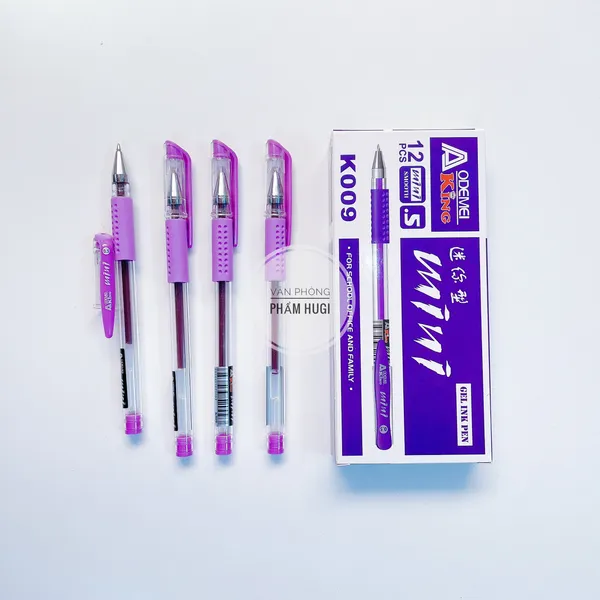 Hộp 12 Cây Bút Gel Mini (mực xanh/tím/đỏ/đen) mực nhiều tiết kiệm nét chữ đều và đẹp