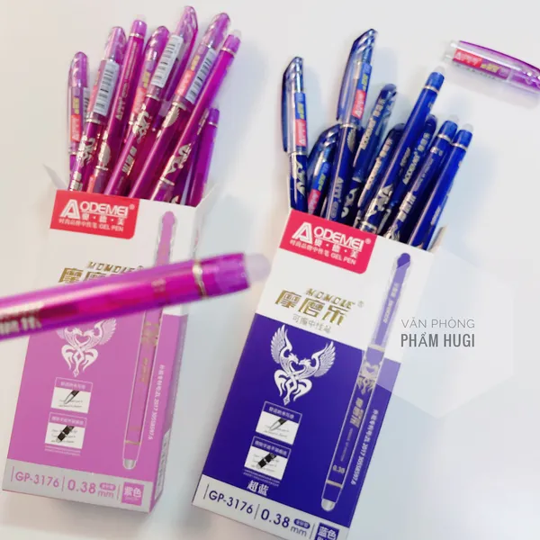 Hộp 12 Cây Bút Gel Tẩy Xóa Được Aodemei Ngòi 0.38mm (GP-3176) mực đậm và đều