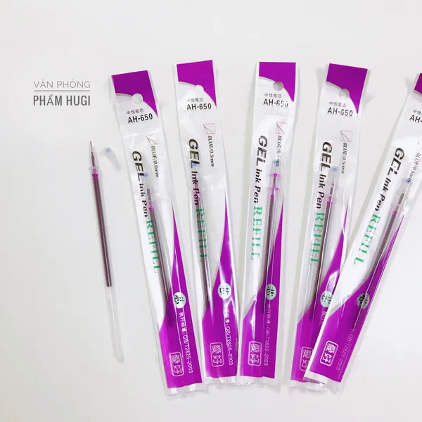 Set 20 ruột bút gel Aihao AH-650 thay thế gắn vừa các loại bút chữ A