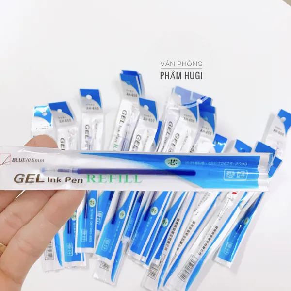 Set 20 ruột bút gel Aihao AH-650 thay thế gắn vừa các loại bút chữ A