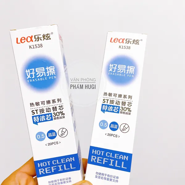 Hộp 20 ruột bút gel Bấm Xóa được loại tốt (mực Xanh/Tím) ruột thay thế cho bút gel Bấm Xóa