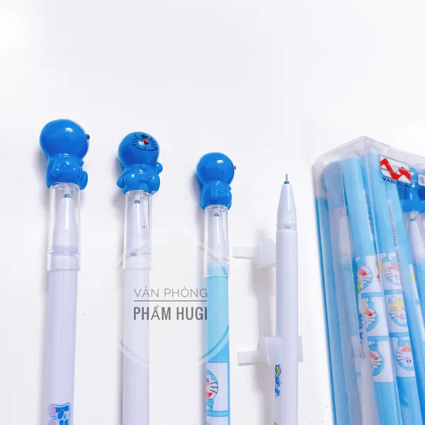 Hộp 12 cây bút gel Tẩy Xóa được Doremon VS-8888 (ngòi 0.38mm) nét thanh mãnh dành cho học sinh