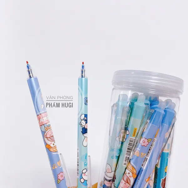 Lon 20 Cây Bút Gel Bấm Tẩy Xóa Được nhiều mẫu dễ thương (mực Xanh/Tím) tiết kiệm hơn