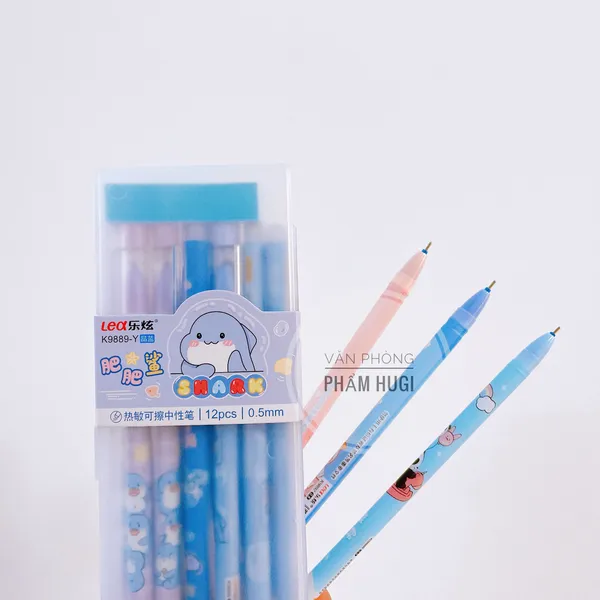 Hộp 12 cây bút gel Tẩy Xóa được LEX (mực Xanh) đựng trong hộp nhựa cao cấp