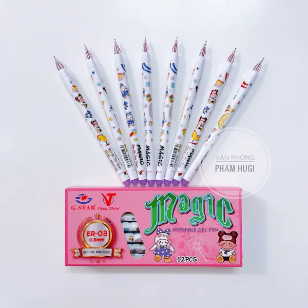 Hộp 12 Cây Bút Gel Tẩy Xóa Được Gstar ER-03 (Loại tốt) mực đậm và đều chuyên dùng cho các em học sinh tiểu học