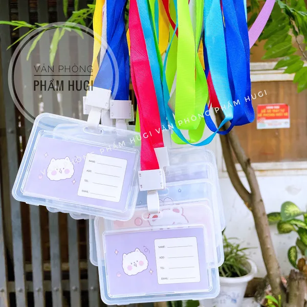 Dây Đeo Thẻ Tên Ngang nhiều màu sắc dễ thương