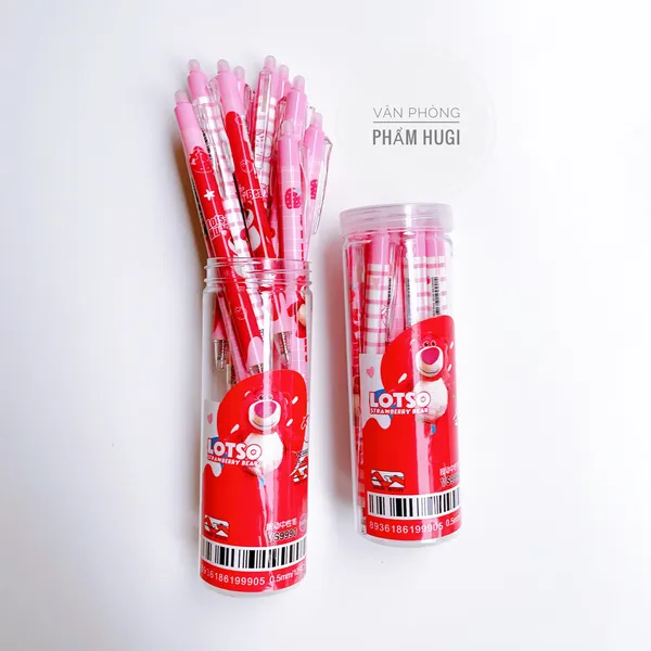 Lon 12 cây bút gel Bấm Tẩy Xóa được nhiều mẫu dễ thương (mực Xanh/Tím)