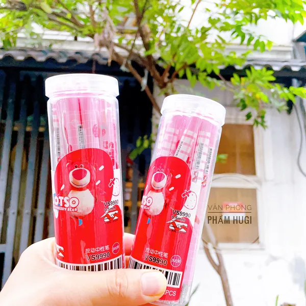 Lon 12 cây bút gel Bấm Tẩy Xóa được nhiều mẫu dễ thương (mực Xanh/Tím)