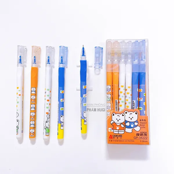 Hộp 12 Cây Bút Gel Tẩy Xóa Được Aodemei loại tốt mực đậm và đều (nhiều mẫu dễ thương)