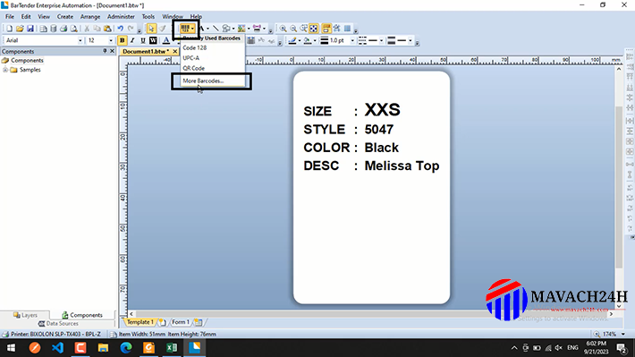 Hướng dẫn sử dụng phần mềm BarTender để thiết kế tem nhãn