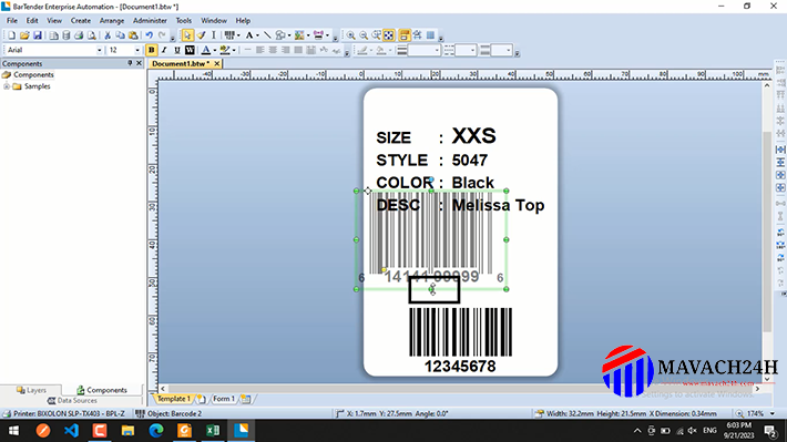 Hướng dẫn sử dụng phần mềm BarTender để thiết kế tem nhãn