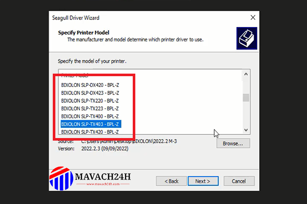 How to install Bixolon SLP-TX403 barcode printer driver