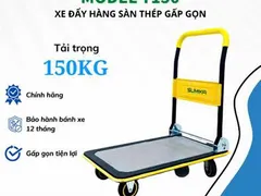 Bán Xe Đẩy Hàng 4 Bánh Sàn Thép SUMIKA Tải Trọng 150Kg