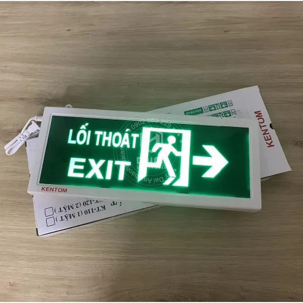 Đèn Exit KT 110 Kentom Dạng Hộp 1 Mặt