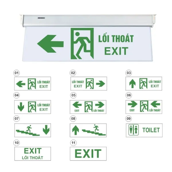 Đèn Exit KT 700 Kentom Dạng Mica 2 Mặt